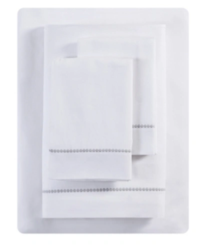Vera Wang Simple Dot 4 Piece Sheet Set, Queen Bedding In White