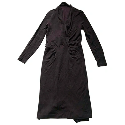 Pre-owned Max Mara Wool Mid-length Dress In Burgundy