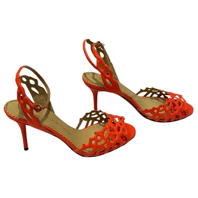 Pre-owned Charlotte Olympia Leather Mules In Orange