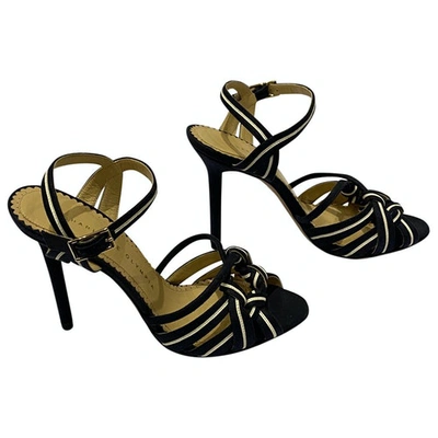 Pre-owned Charlotte Olympia Cloth Sandals In Navy