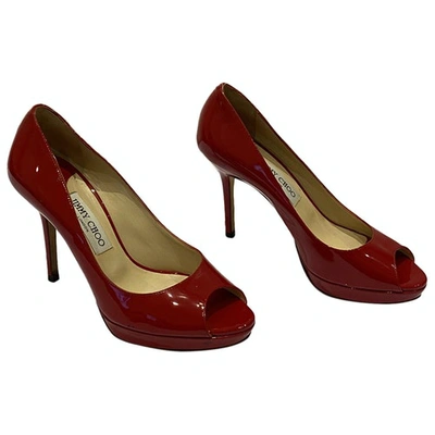Pre-owned Jimmy Choo Patent Leather Sandals In Red
