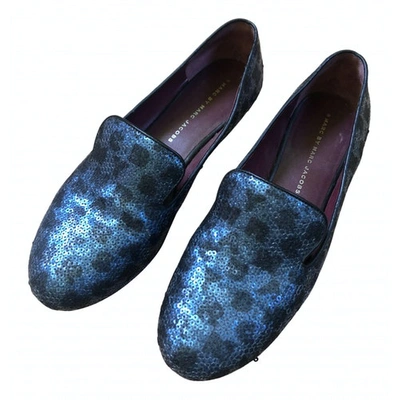 Pre-owned Marc By Marc Jacobs Glitter Flats In Blue