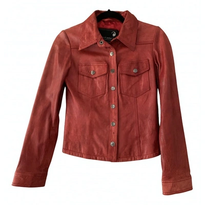 Pre-owned Goosecraft Leather Jacket In Red