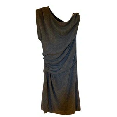 Pre-owned Msgm Wool Mini Dress In Anthracite