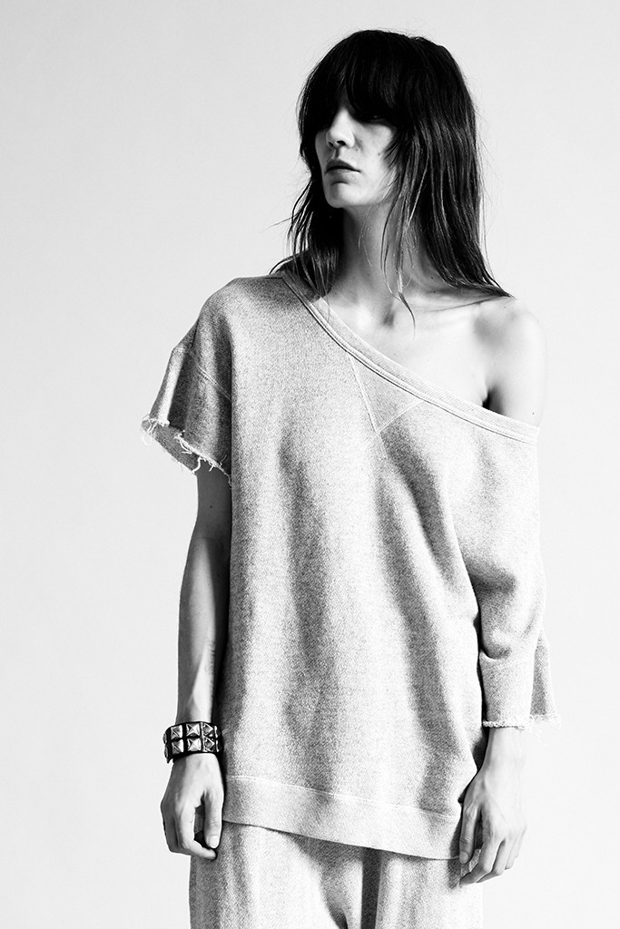 R13 Off Shoulder Sweatshirt In Heather Grey | ModeSens