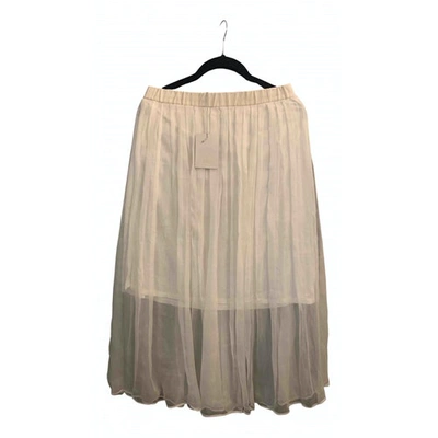Pre-owned Pablo Silk Mid-length Skirt In Ecru
