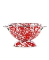 Golden Rabbit Red Swirl Enamelware Collection 1.5 Quart Colander