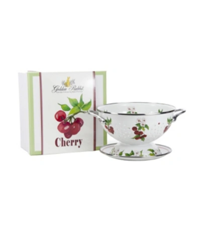 Golden Rabbit Cherry Enamelware 2-piece Giftboxed Colander In Multi
