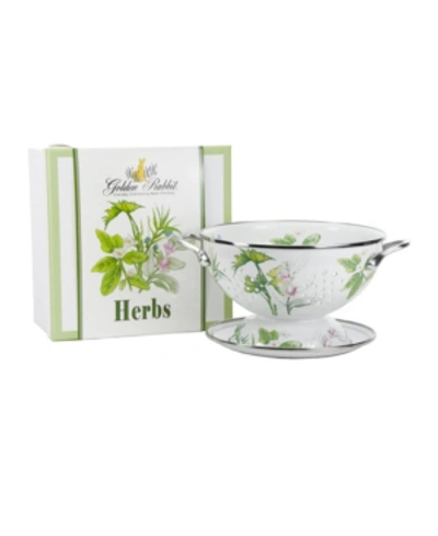 Golden Rabbit Herbs Enamelware 2-piece Giftboxed Colander In Multi