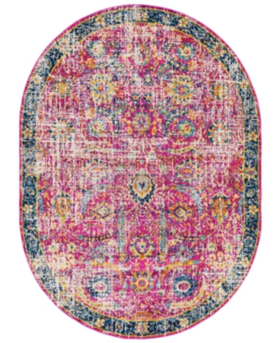 Surya Harput Hap-1013 Garnet 6'7" X 9' Oval Area Rug In Pink