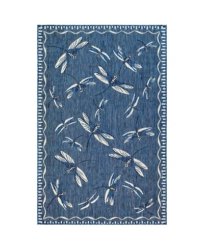 Liora Manne Carmel Dragonfly 7'10" X 9'10" Outdoor Area Rug In Navy