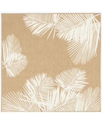 Liora Manne Carmel Palm 7'10" X 7'10" Square Rug In Sand