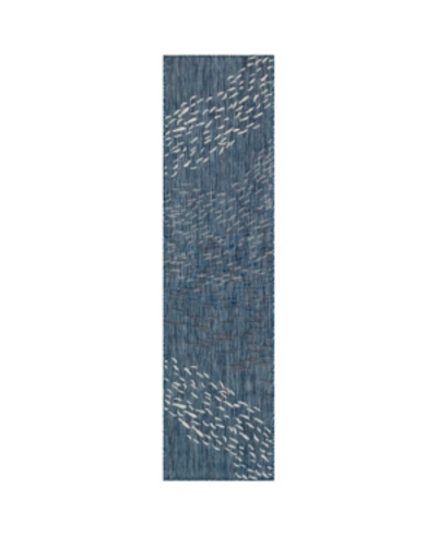 Liora Manne Carmel School Of Fish 1'11" X 7'6" Runner Rug In Navy