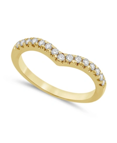 Macy's Diamond Chevron Band (1/4 Ct. T.w.) In 14k White Or Yellow Gold