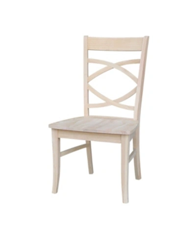 International Concepts Milano Chairs With Wood Seats, Set Of 2 In White