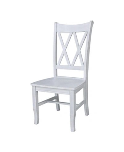 International Concepts Double X Back Chair, Set Of 2 In White