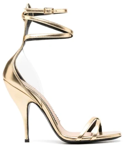 Ermanno Scervino Stiletto Sandals In Gold