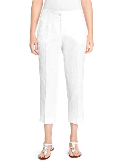 Dolce & Gabbana Women's Jacquard Ankle Pants In White