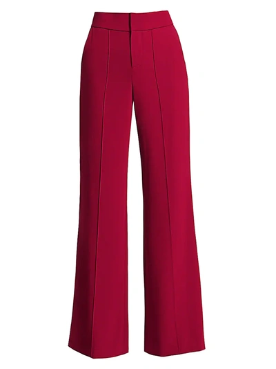 Alice And Olivia Women's Dylan High-waist Wide-leg Pants In Bordeaux