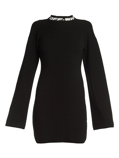 Off-white Women's Industrial Knit Backless Mini Dress In Black