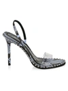 Alexander Wang Women's Nova Studded Pvc & Snake-embossed Leather Slingback Sandals In Periwinkle