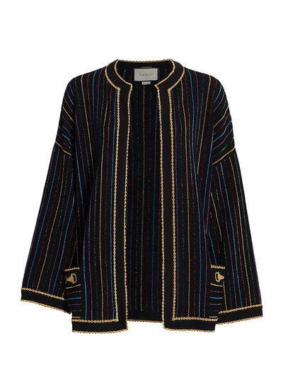Gucci Women's Wool Lurex Stripe Knit Jacket