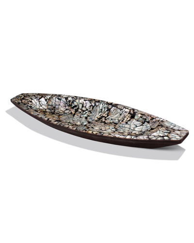 Ladorada Wood & Mother-of-pearl Centerpiece In Black And Pearl