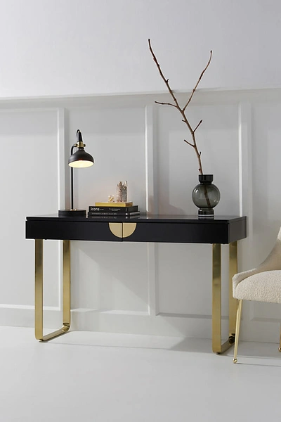 Anthropologie Lacquered Glinda Console Table In Black