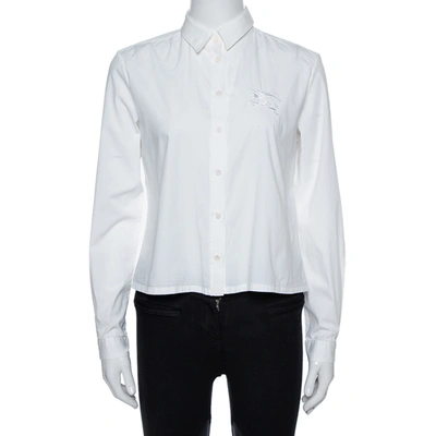 Pre-owned Burberry Brit White Cotton Long Sleeve Shirt M