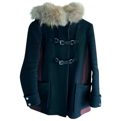 Pre-owned Maje Fall Winter 2019 Wool Dufflecoat In Black
