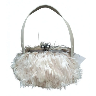 Pre-owned Max Mara Faux Fur Handbag In Pink
