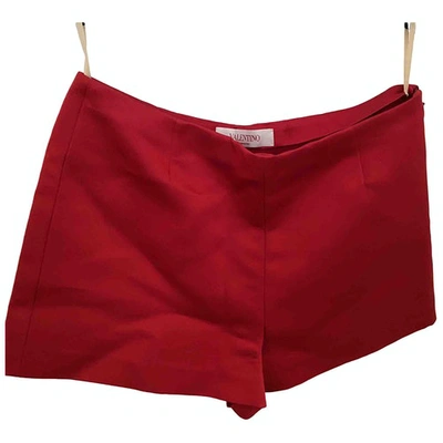 Pre-owned Valentino Silk Mini Short In Red