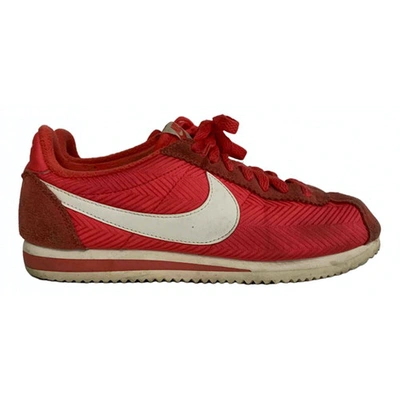 Pre-owned Nike Cortez Cloth Trainers In Red