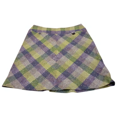 Pre-owned Valentino Wool Mini Skirt In Multicolour