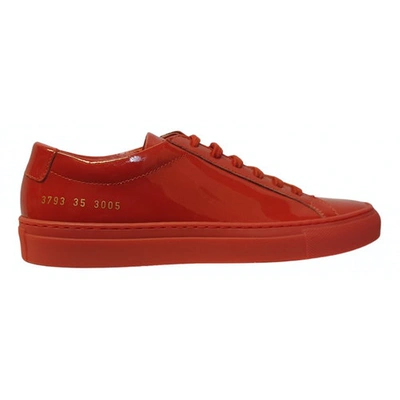 Pre-owned Common Projects Leather Trainers In Red