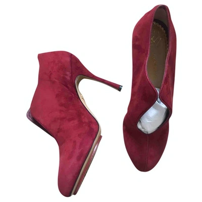 Pre-owned Charlotte Olympia Boots In Burgundy