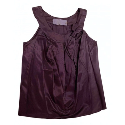 Pre-owned Vera Wang Purple Cotton Top