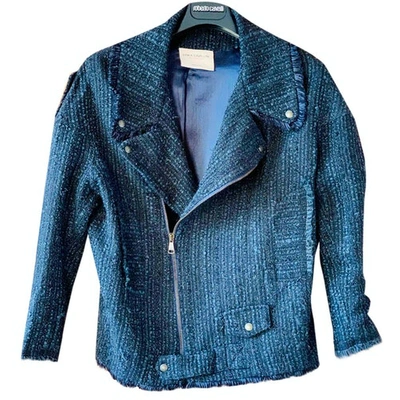 Pre-owned Erika Cavallini Wool Short Vest In Blue