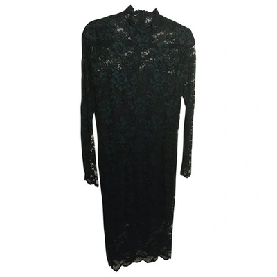 Pre-owned Ganni Green Lace Dress