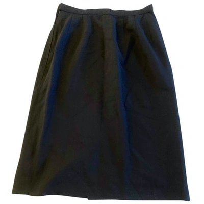 Pre-owned Pierre Cardin Wool Mid-length Skirt In Navy