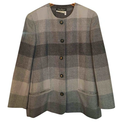 Pre-owned Ferragamo Wool Coat In Multicolour