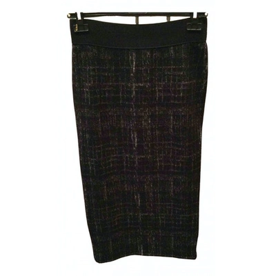 Pre-owned Essentiel Antwerp Wool Maxi Skirt In Black