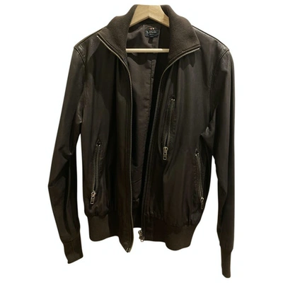 Pre-owned Paul Smith Leather Jacket In Brown