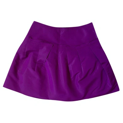 Pre-owned Prada Silk Mini Skirt In Purple