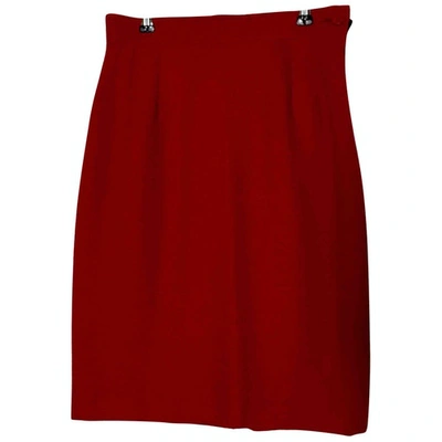 Pre-owned Saint Laurent Wool Mid-length Skirt In Red