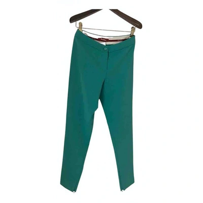Pre-owned Max Mara Trousers In Green