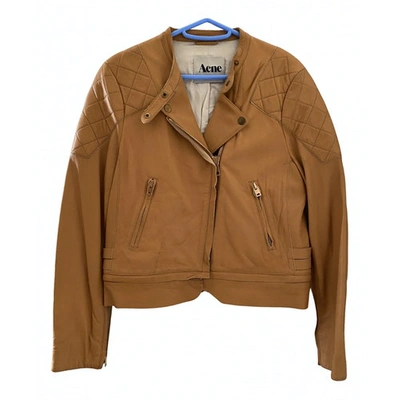 Pre-owned Acne Studios Leather Jacket In Camel