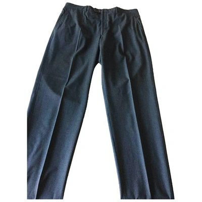Pre-owned Prada Wool Trousers In Grey