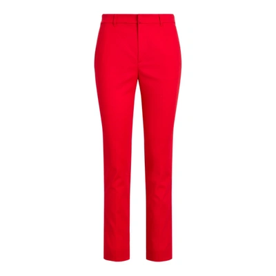 Ralph Lauren Stretch Cotton-blend Pant In Lipstick Red