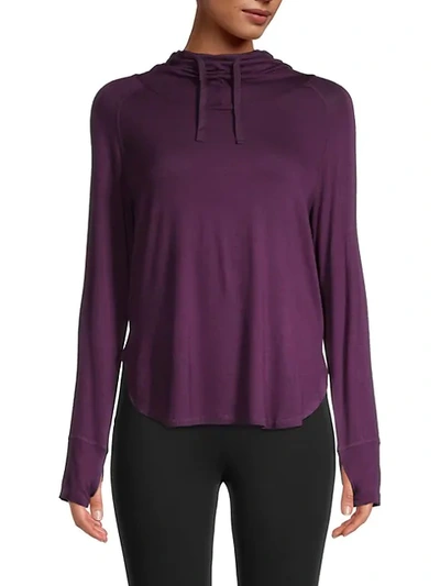 Marc New York Hooded Top In Plum